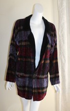 Loominus Weavers Chenille Fiber Art Handwoven Art-to-wear Long Jacket Coat S M L