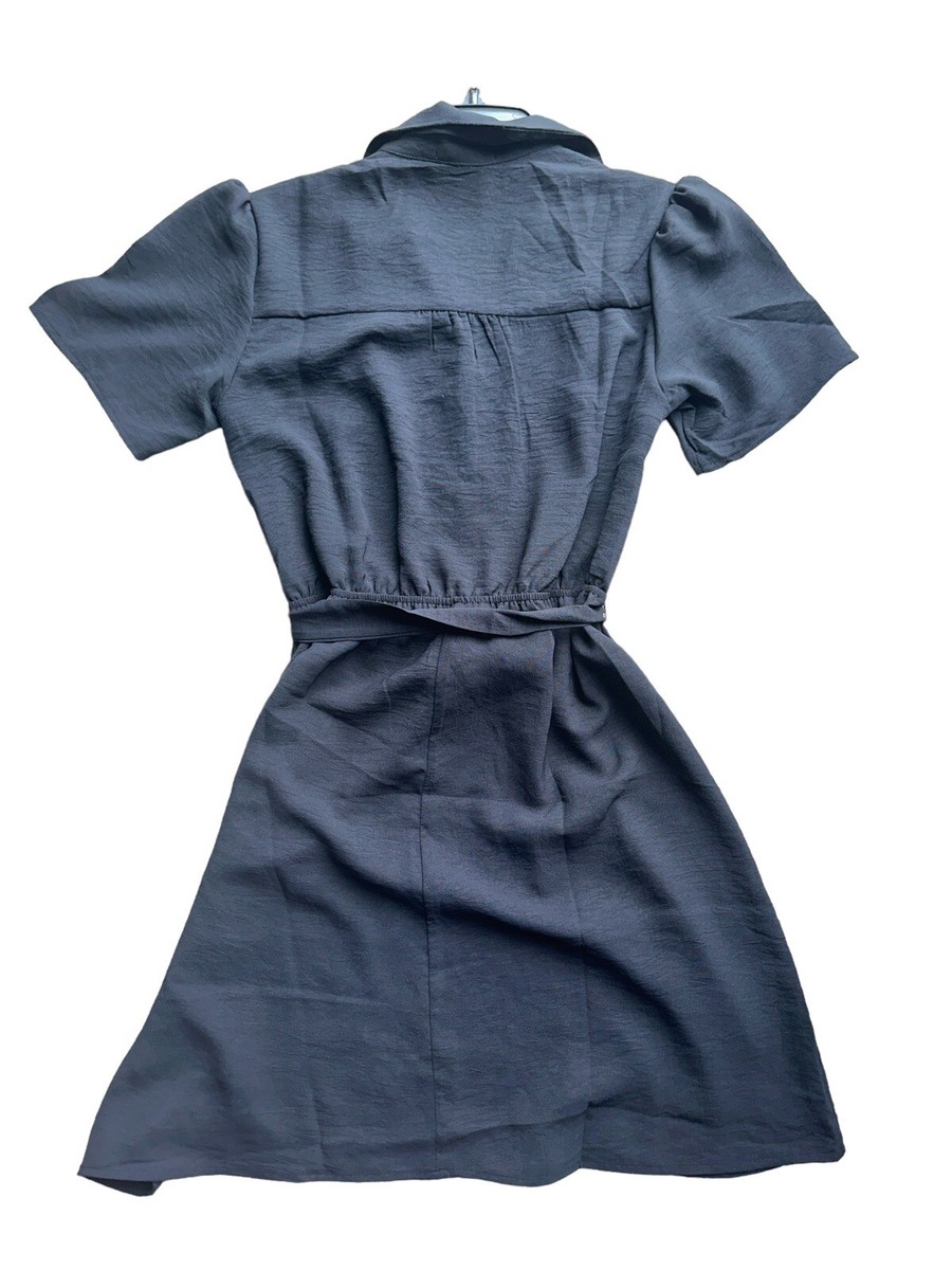 Joie de Vivre Shirt Dress Womens Small Black Belted Pinup