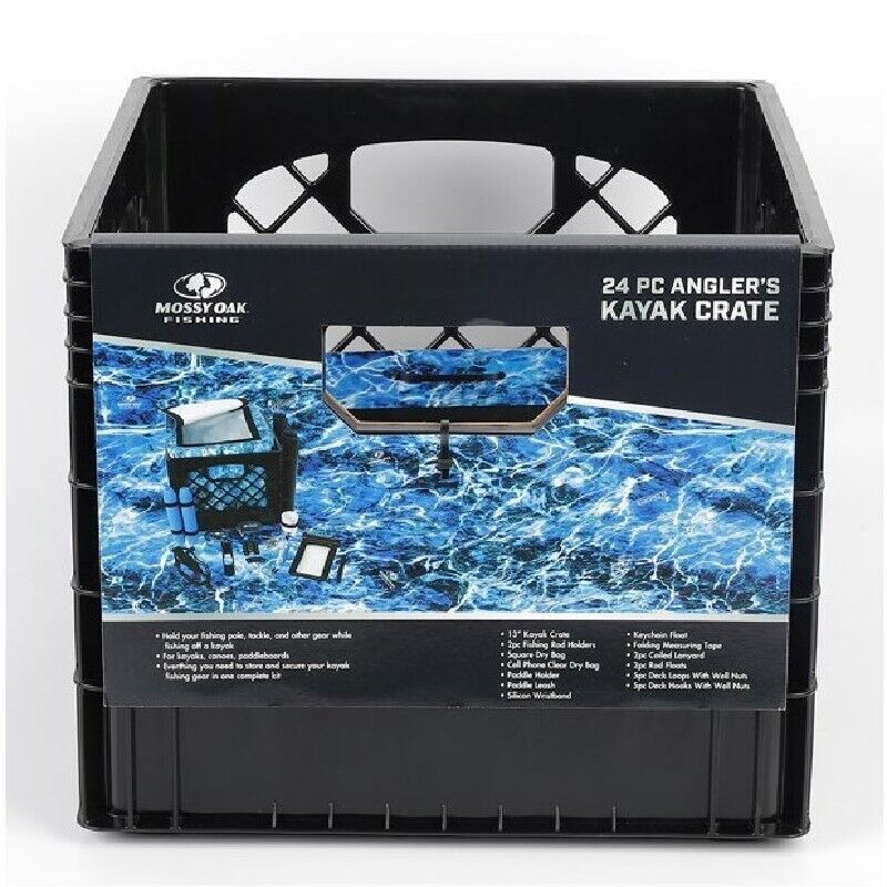 Crate With Dry Bag And Fishing Accessories Kit, 24 Piece