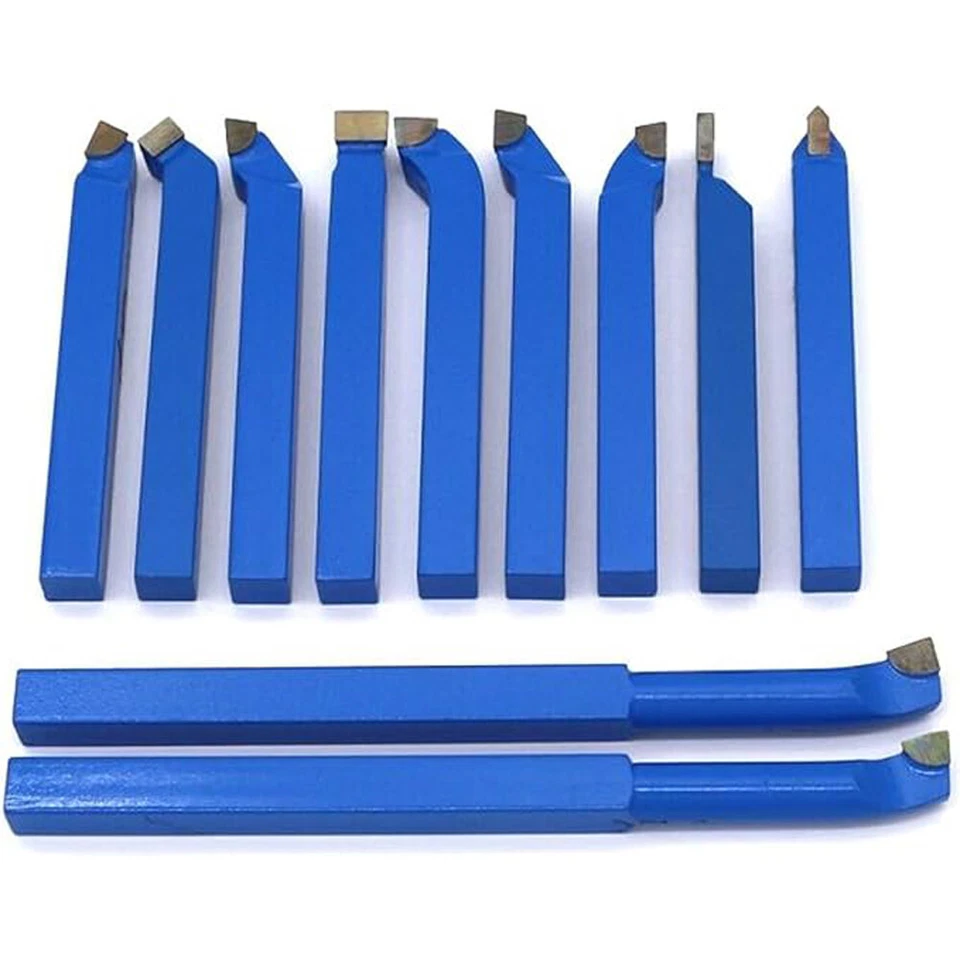 SET UTENSILI 11 PZ BRASATI PER TORNIO 6X6MM DA TAGLIO BLU IN SCATOLA LEGNO - Immagine 2 di 4