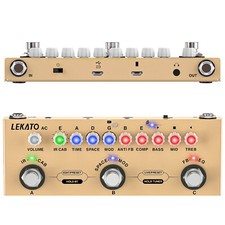 LEKATO Processore a Pedali Multieffetto Chitarra Acustica 9 AMP Carico IR Ricaricabile
