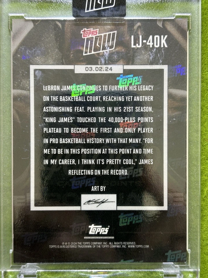 LeBron James PRIZM PURPLE REFRACTOR CARD  2023 Topps NOW 40,000 Points SP /86072 - Image 4 of 4