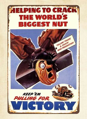 Nutcracker 1941 world's biggest nut keep 'en pulling for victory metal tin