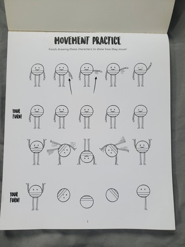 Cartooning & Flip Book Art Pad Animation Learn to Illustrate Unused Punch Outs - Picture 3 of 13