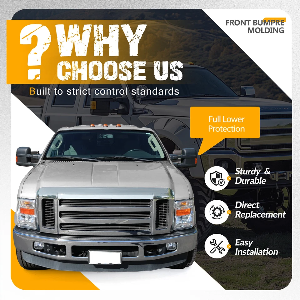 Front Bumper Trim For 2008-2010 Ford F-250  F-350 F-450 F-550 Super Duty - Image 3 of 4