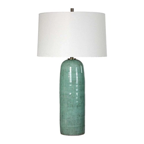 ANDALE TIMELESS TABLE LAMP CRAFTED FROM TEAL GLAZE CERAMIC UTTERMOST 30478 - Picture 3 of 6