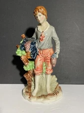 Vintage Artmark Boy With Grapes Figurine