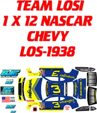 TEAM LOSI 1938  1X12 NASCAR  DALE EARNHARDT 1981 DECAL WRAP KIT CHEVY  BODY ONLY