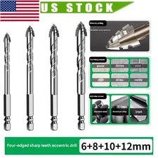 4PCS Stainless Steel Drill Serrated Eccentric Four-edged New Upgraded Version