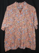 Vintage Hawaiian Shirt Barefoot in Paradise Surf Luau Tiki Pool Party XL