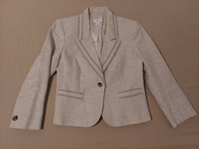 Womens Ann Taylor Linen Jacket Blazer 2 Gray