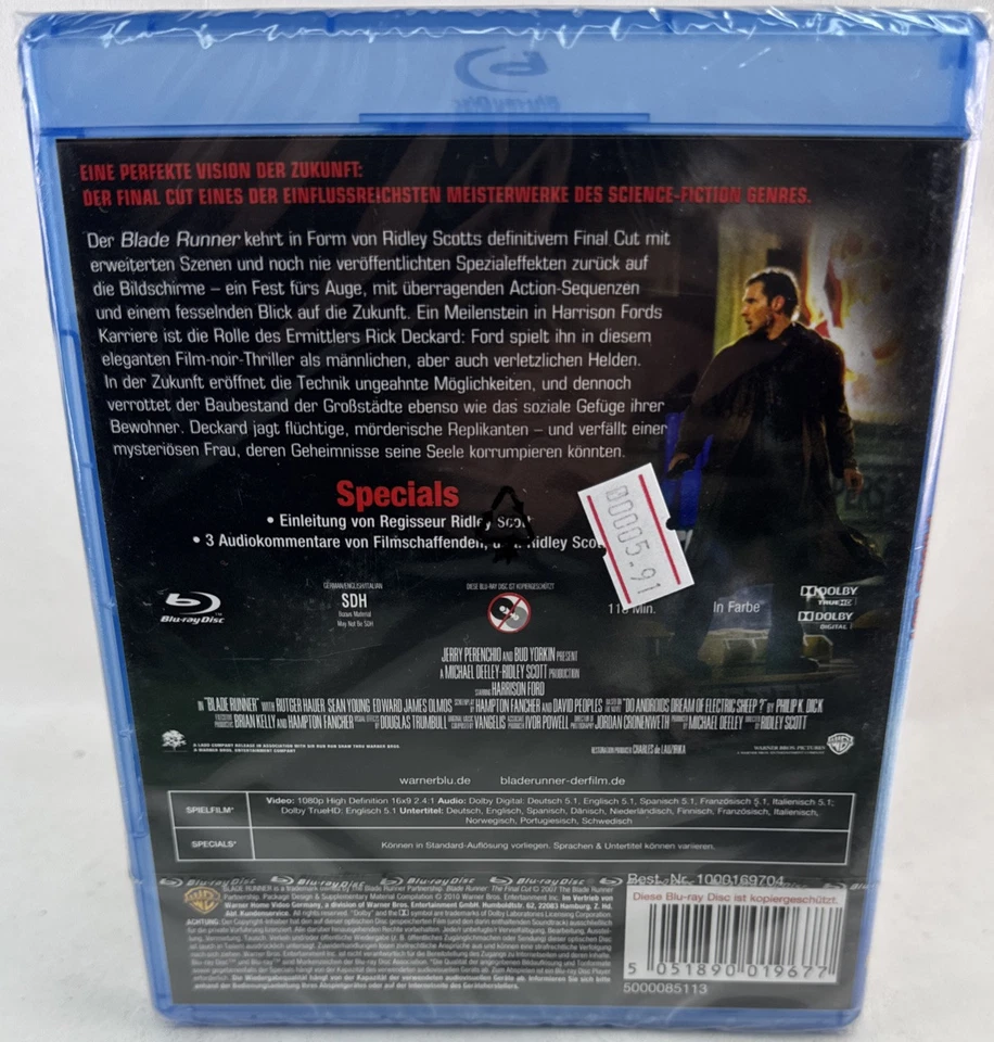 Blade Runner Final Cut - Harrison Ford - New & Sealed Blu-ray - GERMAN  IMPORT - Image 2 of 2