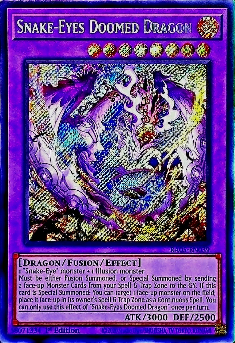 Snake-Eyes Doomed Dragon RA05-EN039 Rarity Collection 5 for sale