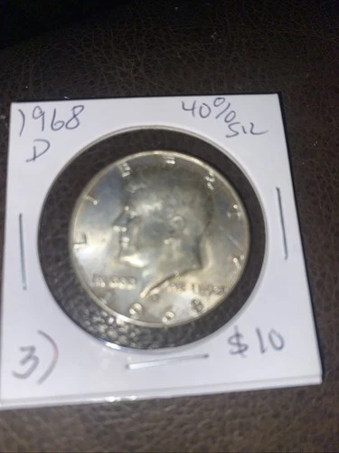 1968 D 40% Silver Kennedy Half Dollar. #3. $10