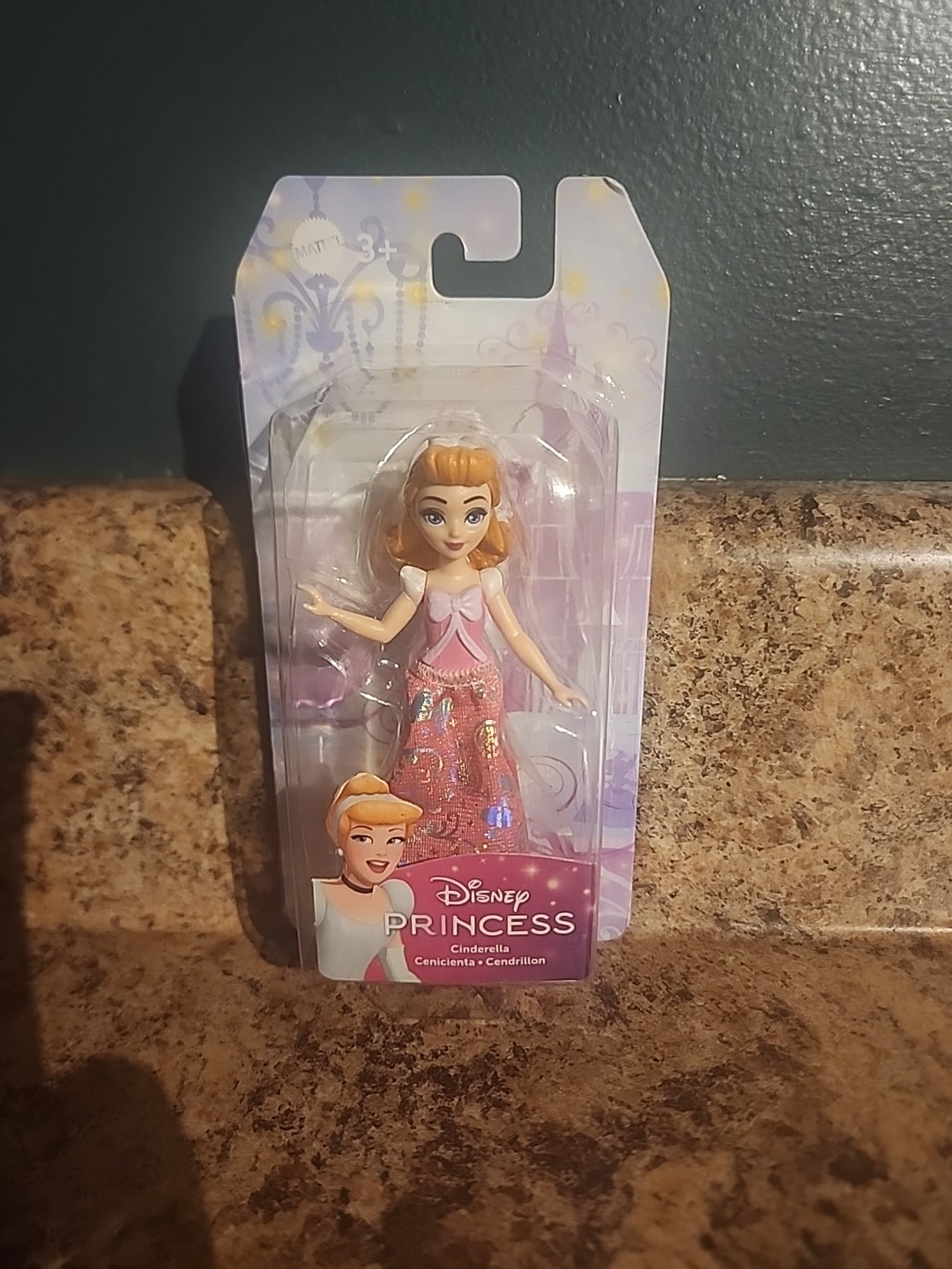 Mattel Disney Princess Small Doll 4 Inch Cinderella Pink Dre