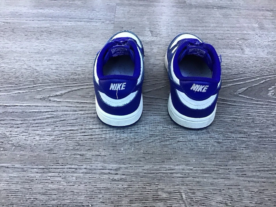 Nike Dunk Low Shoes Toddler Size 10C Blue White Leather Sneakers FB9107-106 - Image 3 of 4