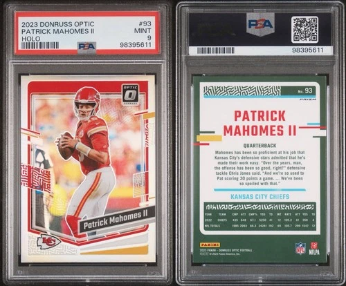 2023-Donruss Optic #93 Patrick Mahomes Holo RED Jersey PSA 9!!