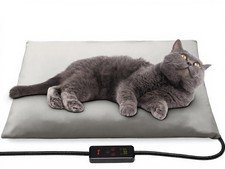 Toozey Small Pet Heating Pad, 6 Adjustable Temperature Dog S: 18" x 16", Grey