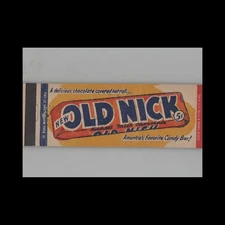 Full Length Matchbook Cover Old Nick Candy Bar