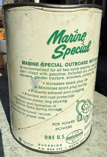 VTG MARINE SPECIAL Outboard Motor Oil 1qt 1 Quart Composite Can Full Portland OR - Picture 4 of 10
