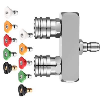 #ad Pressure Washer Twin NozzleStainless Steel Dual Power Washer Nozzle Tip Pre... $36.59
