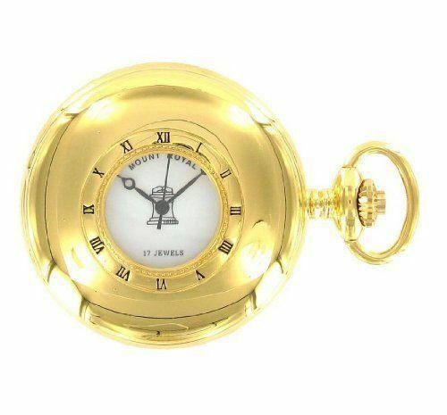 Masonic Half Hunter Gold Plated Pocket Watch – Quartz – LR087 - Picture 2 of 5