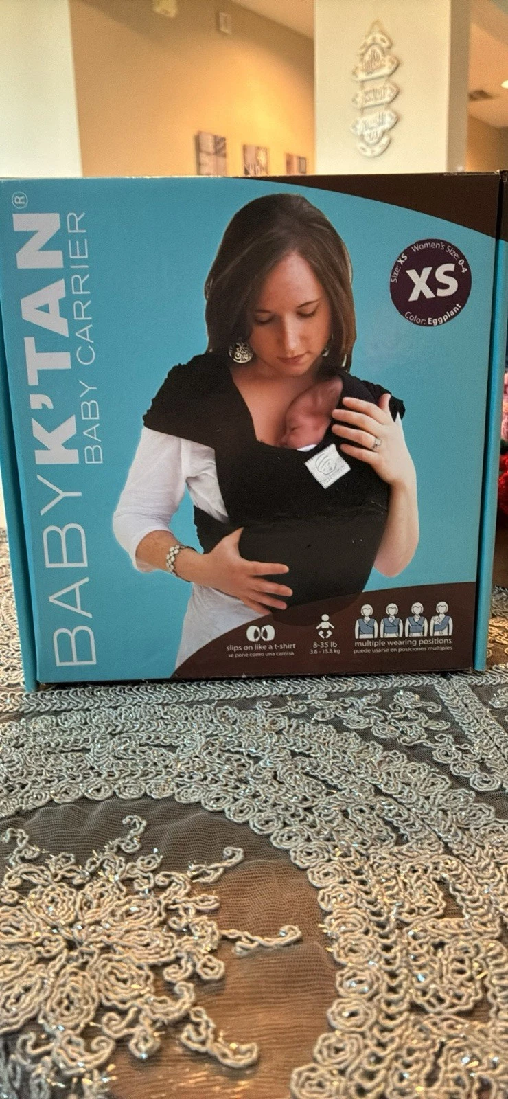 Original Baby K'tan Baby Carrier - XS, Black Pre-Wrapped, Soft, Slip-On
