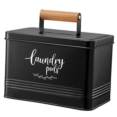 Laundry Pods Container, Farmhouse Laundry Pods Holder with Lid for Laundry 