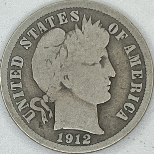 1912-D Barber Silver Dime in a SAFLIP® - VG- (Good+)