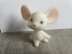Fenton Art Glass Mouse Figurine white Satin Hand Painted Sandy Stiphine