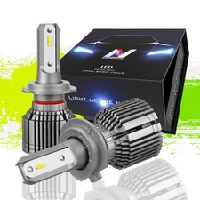Nuvision 2x HID H7 LED High Low Headlamp Fog Light Bulb Conversion Kit w/fan