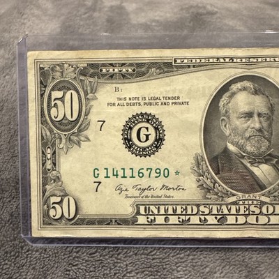 1977 $50 Fifty Dollar Federal Reserve ***Star*** Note BIRTHDAY
