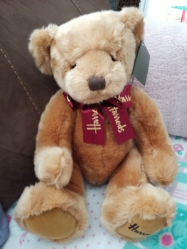 Harrods Bear 14" Sitting Rare With Tags 2002