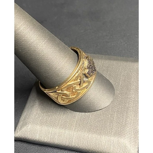 ANEL MASCULINO DE OURO AMARELO DESIGN CELTA HARLEY-DAVIDSON TAMANHO 11 CÉU - Imagem 2 de 4