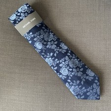 Michael Kors Men's Neck Tie Navy Blue Cheshire Floral Silk Blend MSRP 69.50