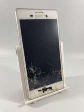 Sony Xperia M4 Aqua White 8GB 5.0 Waterproof Android Smartphone Cracked Faulty#D