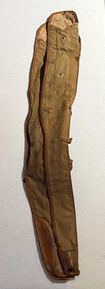 Red Head Brand Shotgun Case 1930’s Canvas Leather Duck Logo Folding Takedown Bag - Image 4 of 4