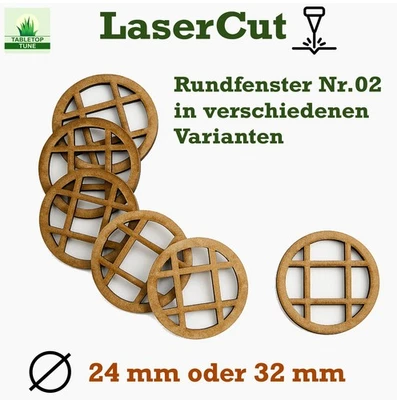 TABLETOPTUNE Rundfenster Nr.03 / 24 oder 32 mm / Diorama / Modellbau / Im Set günstiger!!!