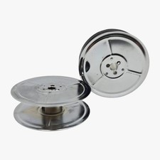 Chrome-Plated Silver Metal Ribbon Spools, German Typewriters, DIN 2103 thumbnail