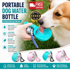 Portable Dog Water Bottle Stainless Steel Pet Travel Bowl Dispenser Leak...