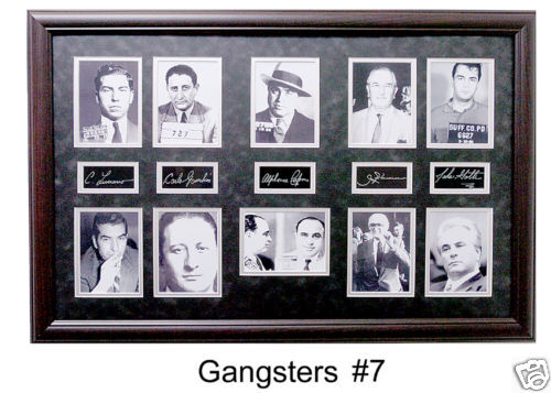 Gangsters Framed Photo Collage Capone Luciano 24x36  - Picture 1 of 1