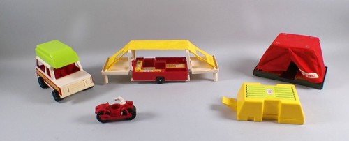 Fisher-Price Little People Vintage #992 Play Family Car & Camper Pop Up & Jeep - Picture 4 of 8