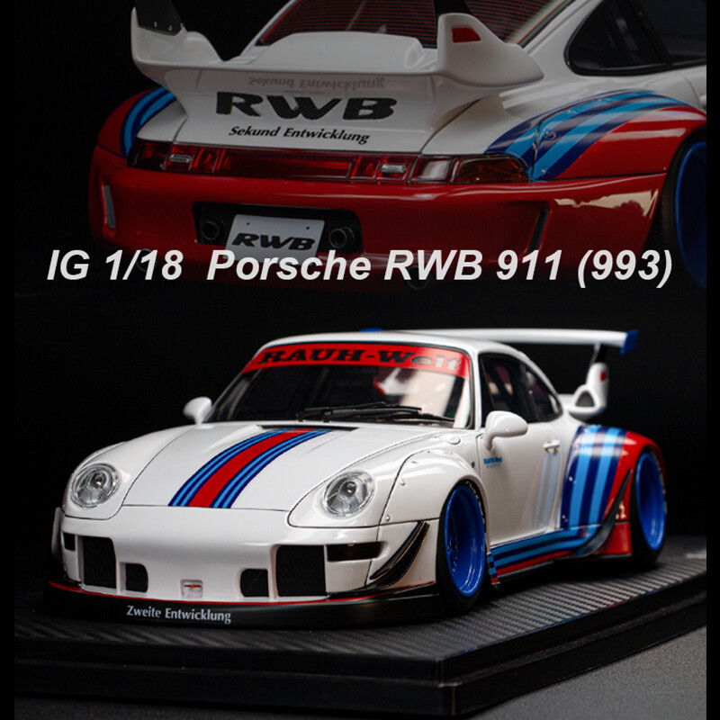 Ignition 1:18 Porsche RWB 911 993 Martini Diecast Car Model