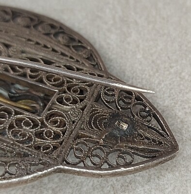Grande broche en flgrane d'argent broche ethnque - Etsy France