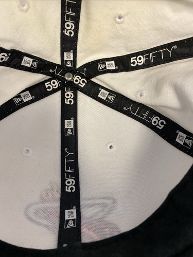 Miami Heat Hat Cap Fitted 7 5/8 NEW ERA 59FIFTY Hardwood Classic White And /677 - Picture 8 of 8