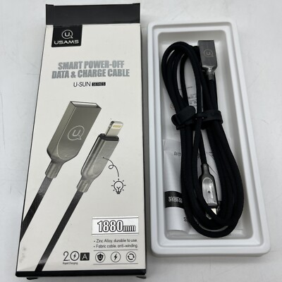 USAMS Smart Power-Off Data & Charge Cable 1800mm See Photos For Connector
