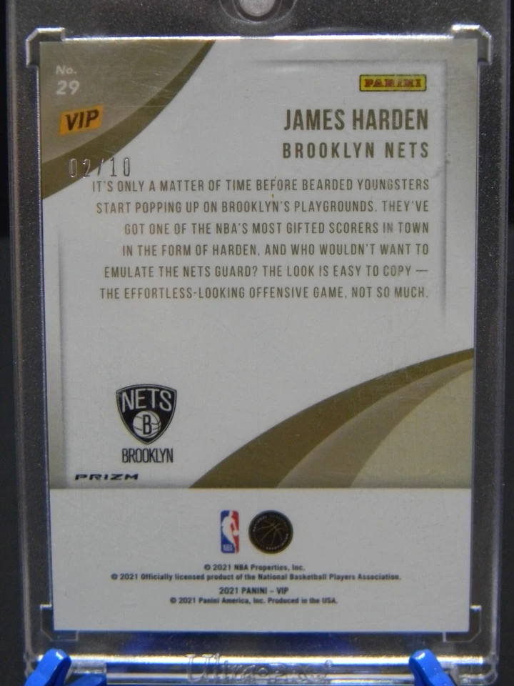 2022 Panini The National VIP James Harden Gold Prizm #29 2/10 RARE SSP NETS - Image 2 of 2