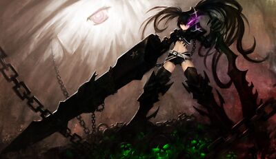 Anime girls black rock shooter insane Custom Gaming Mat Desk