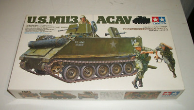 Vintage 1987 Tamiya No. 135 U.S M113 ACAV 1/35 scale