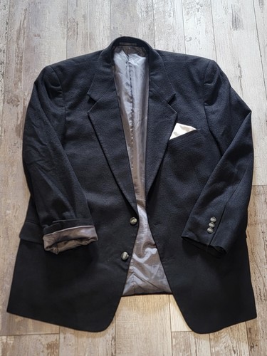 46R Armando Barbarino Custom Tailors Blazer Ultra-Soft Plush Black 100% Wool